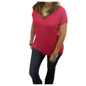 NEW BOMBOM short sleeve top in fuchsia